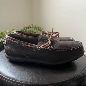 Mens LL Bean Brown Leather Driving Moccasins- Size 8.5 Wide